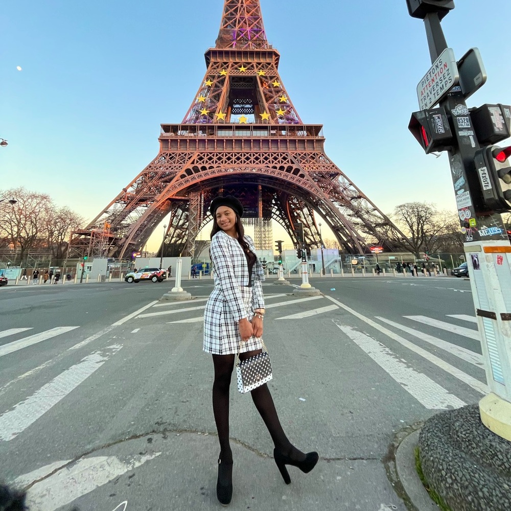White 2 Piece Tweed Blazer Jacket and Skirt from Amazon
